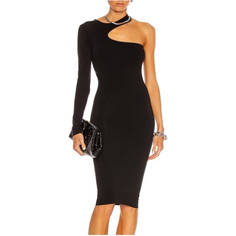 Helmut Lang Black One-Shoulder Dress